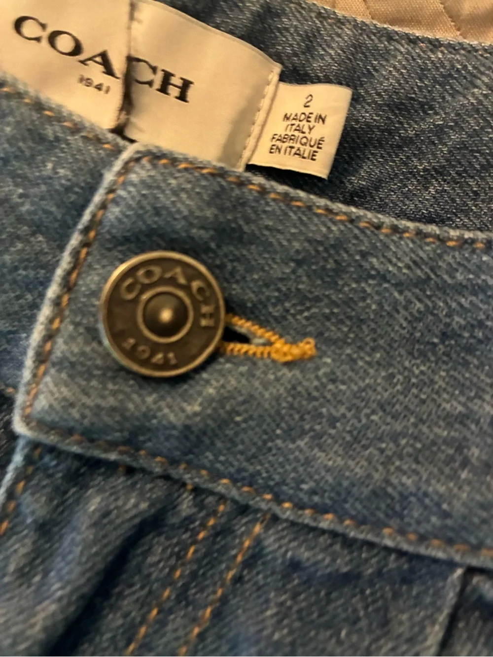 Coach Patchwork Denim Jeans in Blue